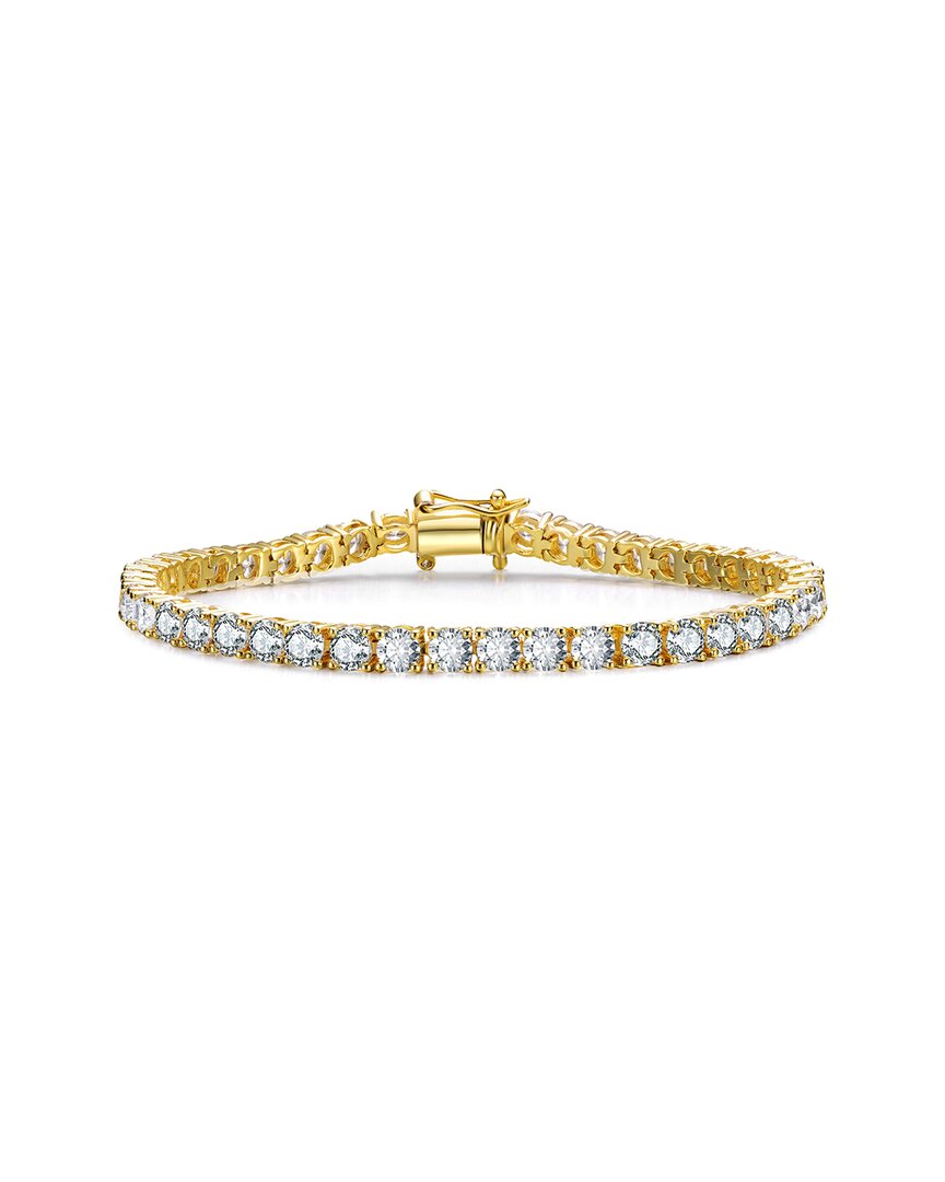 Rachel Glauber 14K Plated CZ Tennis Bracelet
