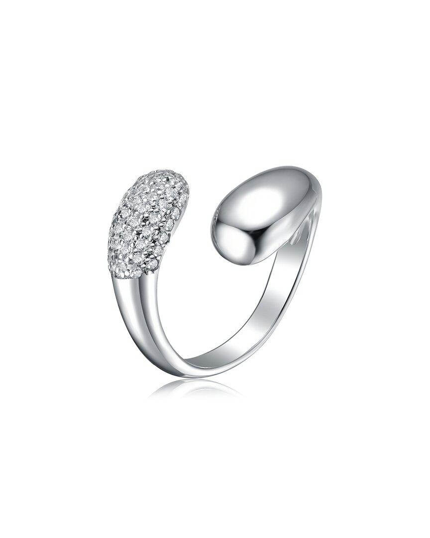 Genevive Silver Cz Bypass Ring