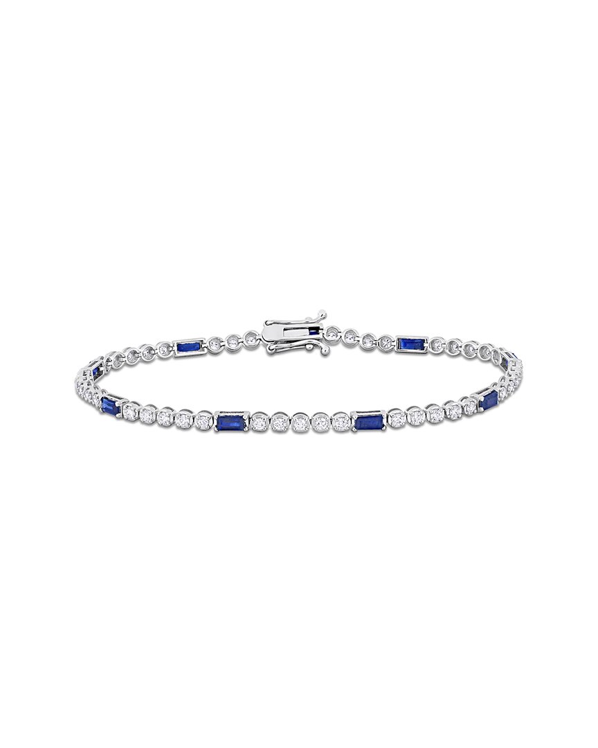 Rina Limor 14k 2.61 Ct. Tw. Diamond & Sapphire Tennis Bracelet