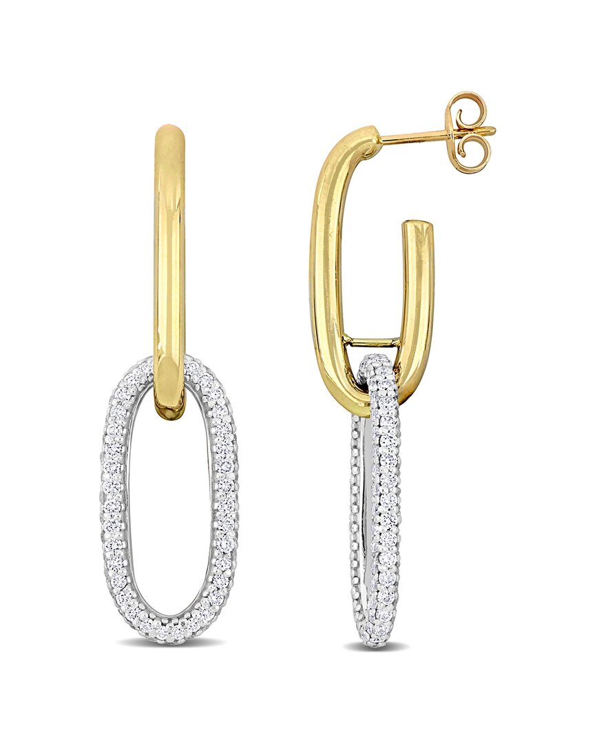Rina Limor 14k Two-tone 2.70 Ct. Tw. Diamond Oval Link Earrings