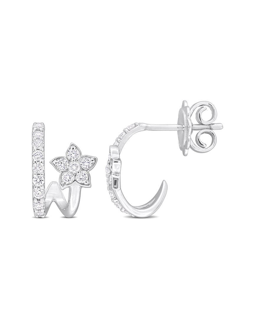 Rina Limor 14k 0.44 Ct. Tw. Diamond Floral Zig-zag Design Earrings