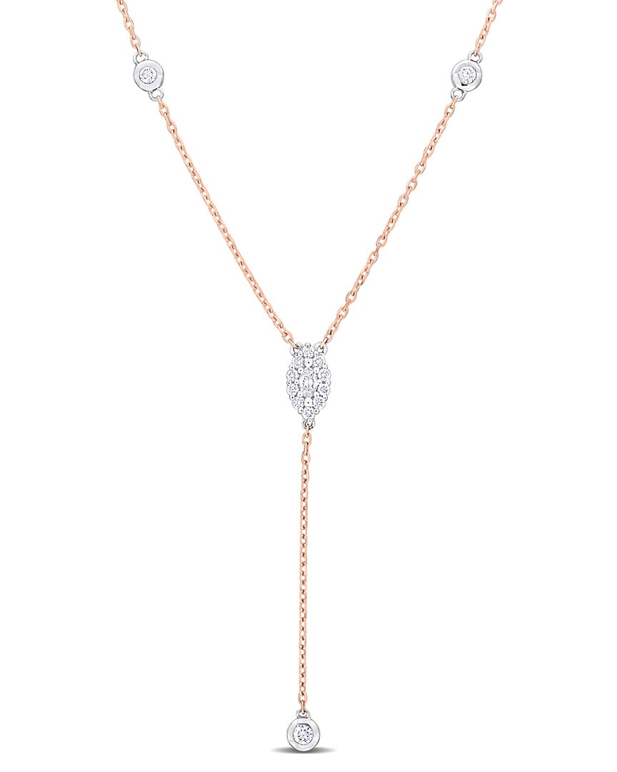 Rina Limor 14k Two-tone 0.36 Ct. Tw. Diamond Lariat Necklace