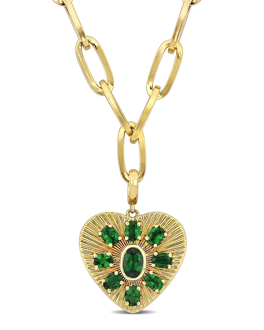 Rina Limor 10k 1.84 Ct. Tw. Tsavorite Heart Oval Necklace