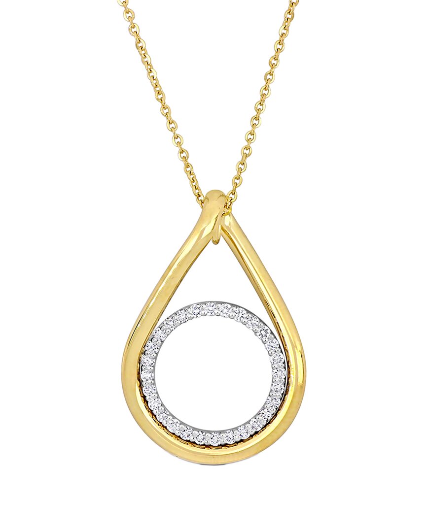 Rina Limor 14k Two-tone 0.42 Ct. Tw. Diamond Intertwined Circle Pendant Necklace
