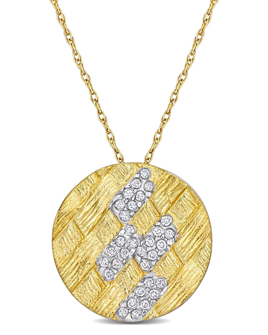 Rina Limor 14k 0.16 Ct. Tw. Diamond Weave Pendant Necklace