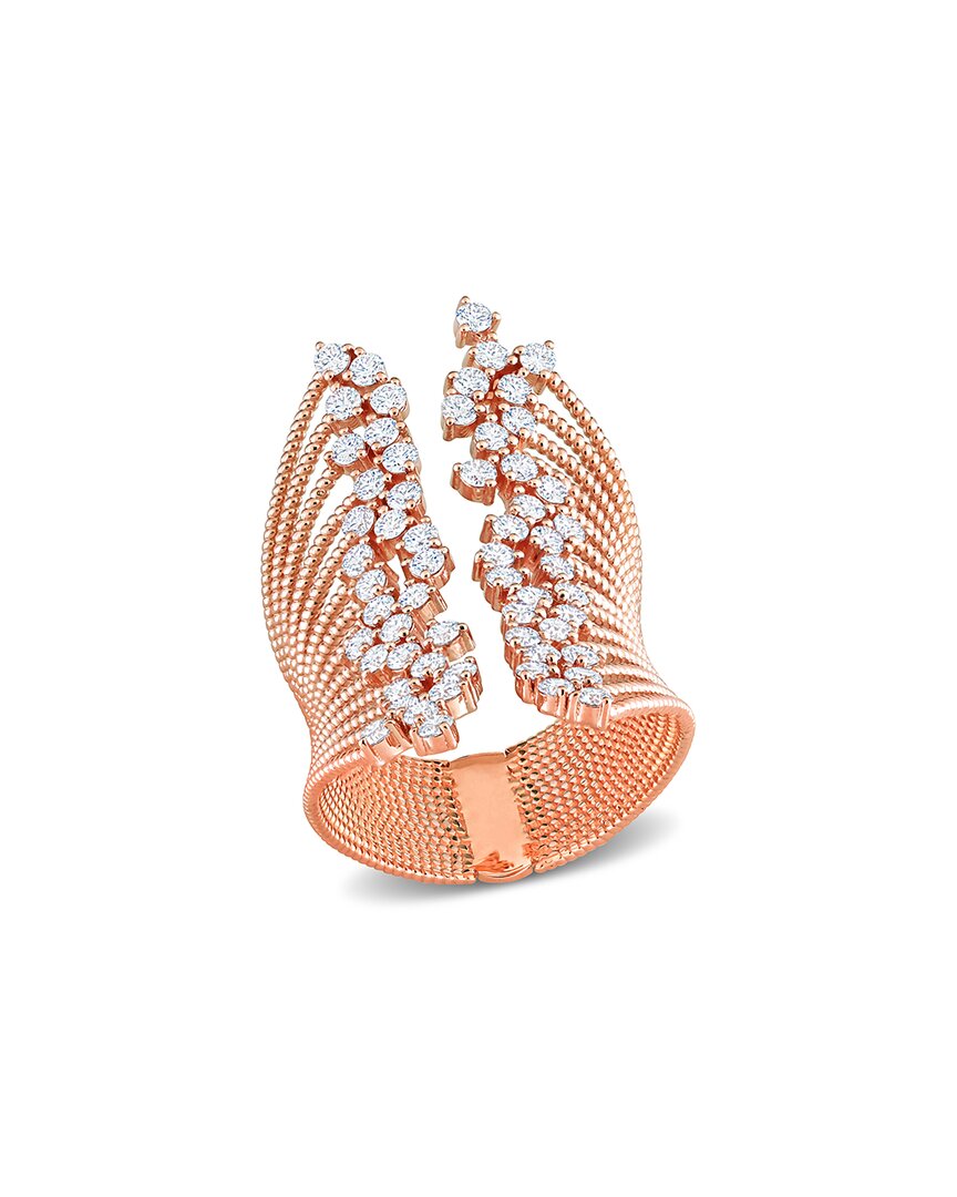 Rina Limor 14k Rose Gold 1.80 Ct. Tw. Diamond Cocktail Ring In Pink