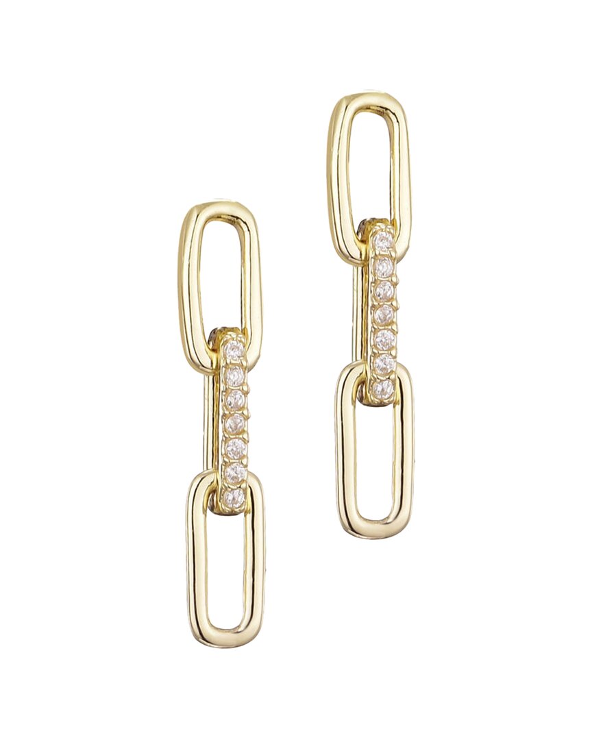 Adornia 14k Plated Cz Mini Paperclip Drop Earrings