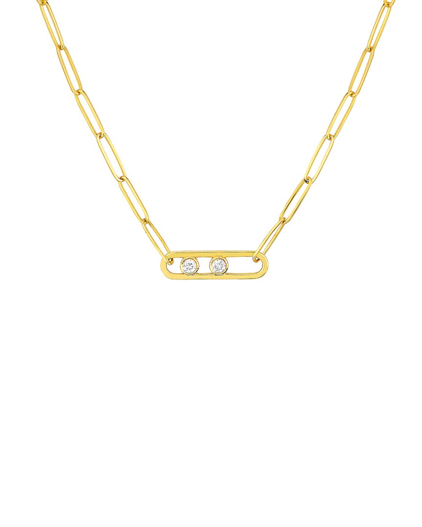 PURE GOLD PURE GOLD 14K 0.12 CT. TW. DIAMOND PAPERCLIP NECKLACE