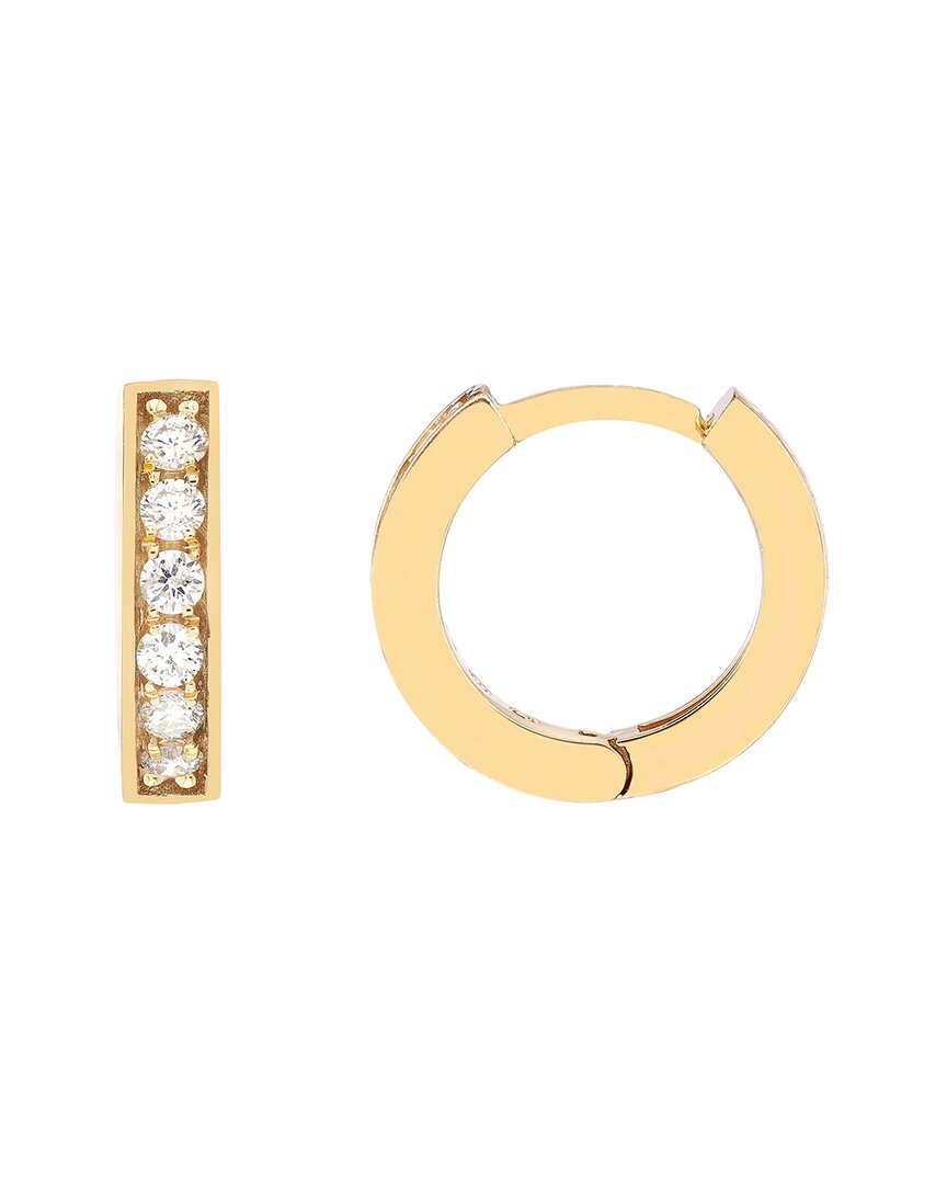 Pure Gold 14k 0.15 Ct. Tw. Diamond Huggie Earrings