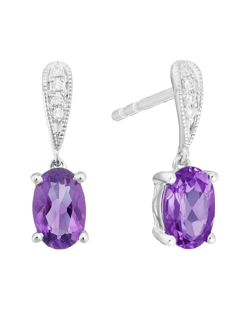 Diamond Select Cuts 14k 0.78 Ct. Tw. Diamond & Amethyst Earrings