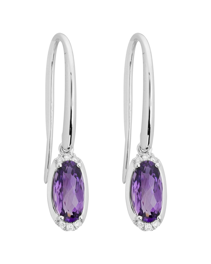 Diamond Select Cuts 14k 1.47 Ct. Tw. Diamond & Amethyst Earrings