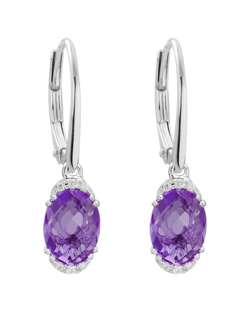 Diamond Select Cuts 14k 1.96 Ct. Tw. Diamond & Amethyst Earrings