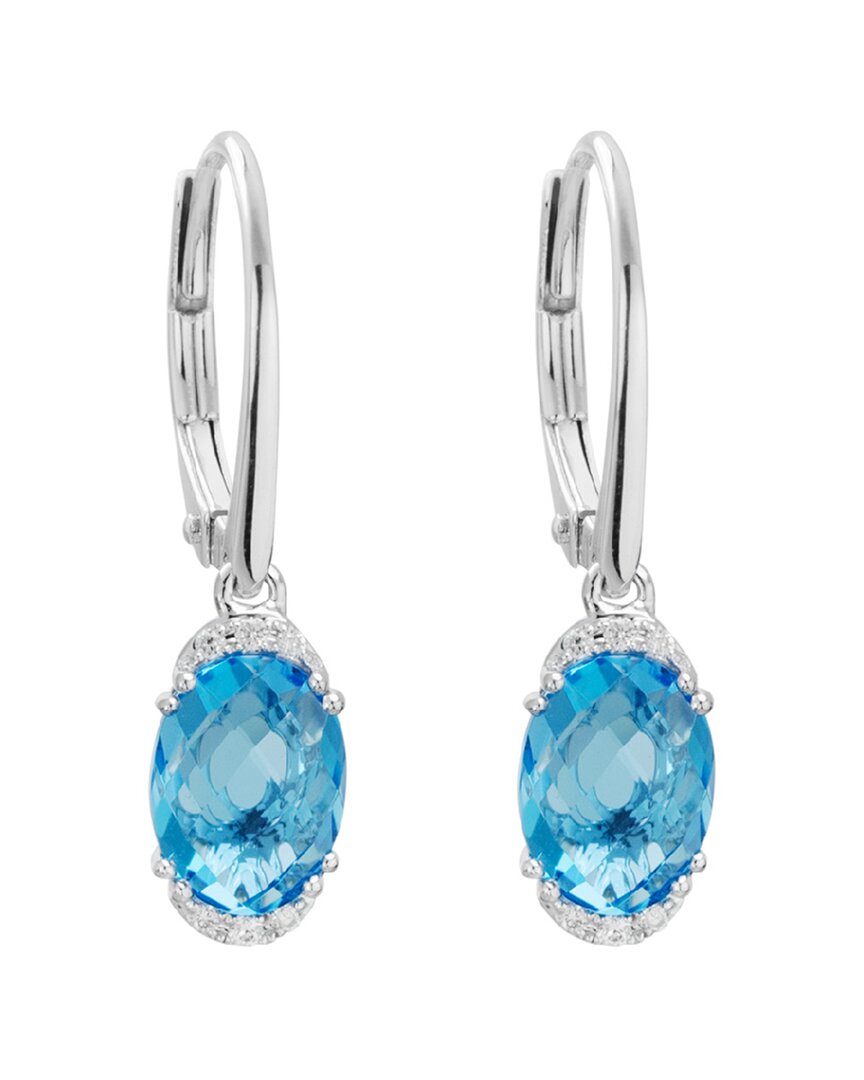 Diamond Select Cuts 14k 3.47 Ct. Tw. Diamond & Blue Topaz Earrings