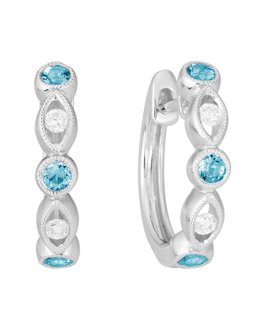 Diamond Select Cuts Dnu 0 Units Sold 14k 0.38 Ct. Tw. Diamond & Blue Topaz Earrings