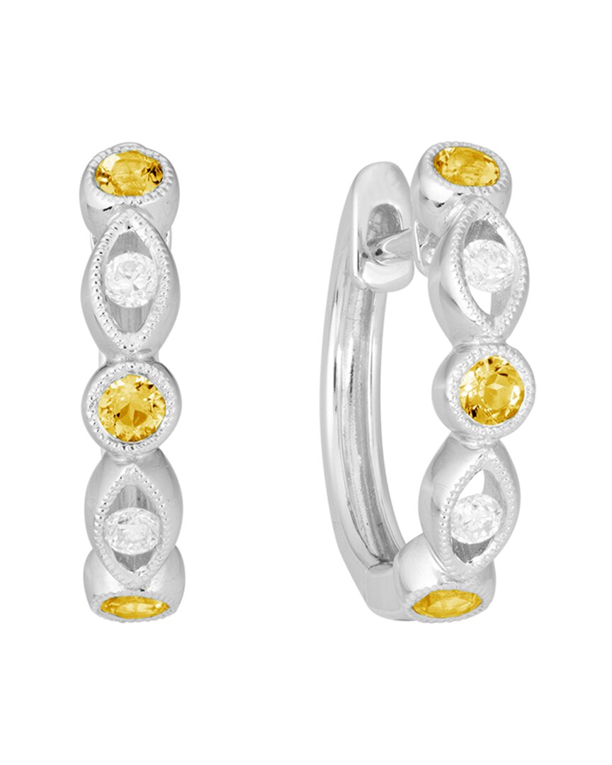 Diamond Select Cuts 14k Diamond .08 Ct. & .17 Ct. Citrine Earrings