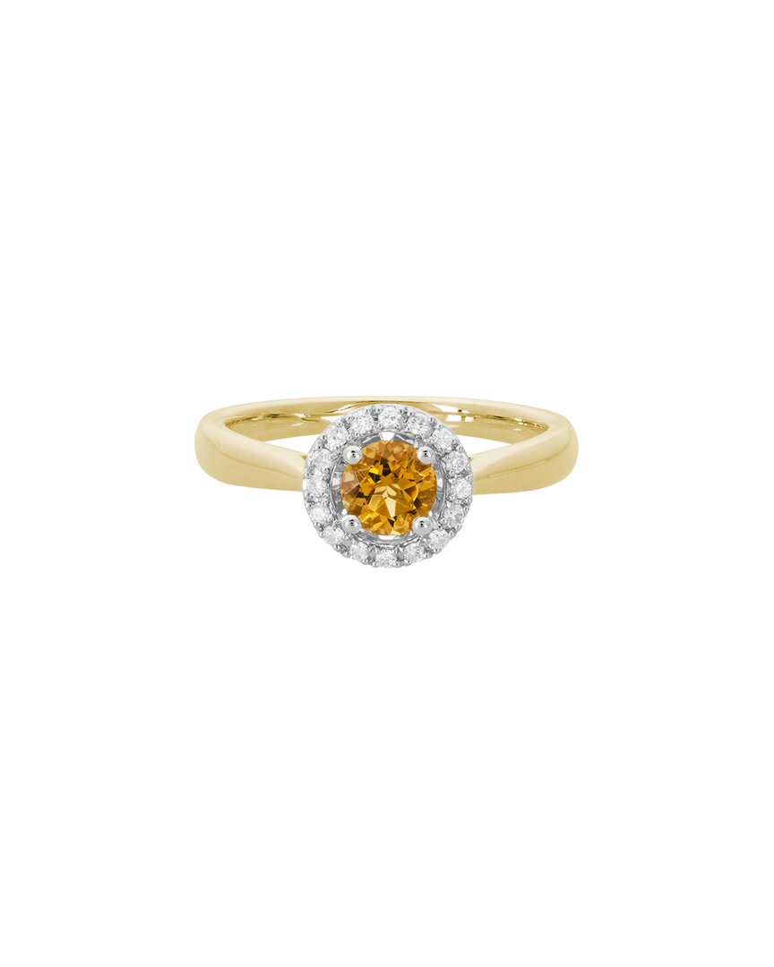 Diamond Select Cuts 14k Diamond .11 Ct. & Citrine Ring