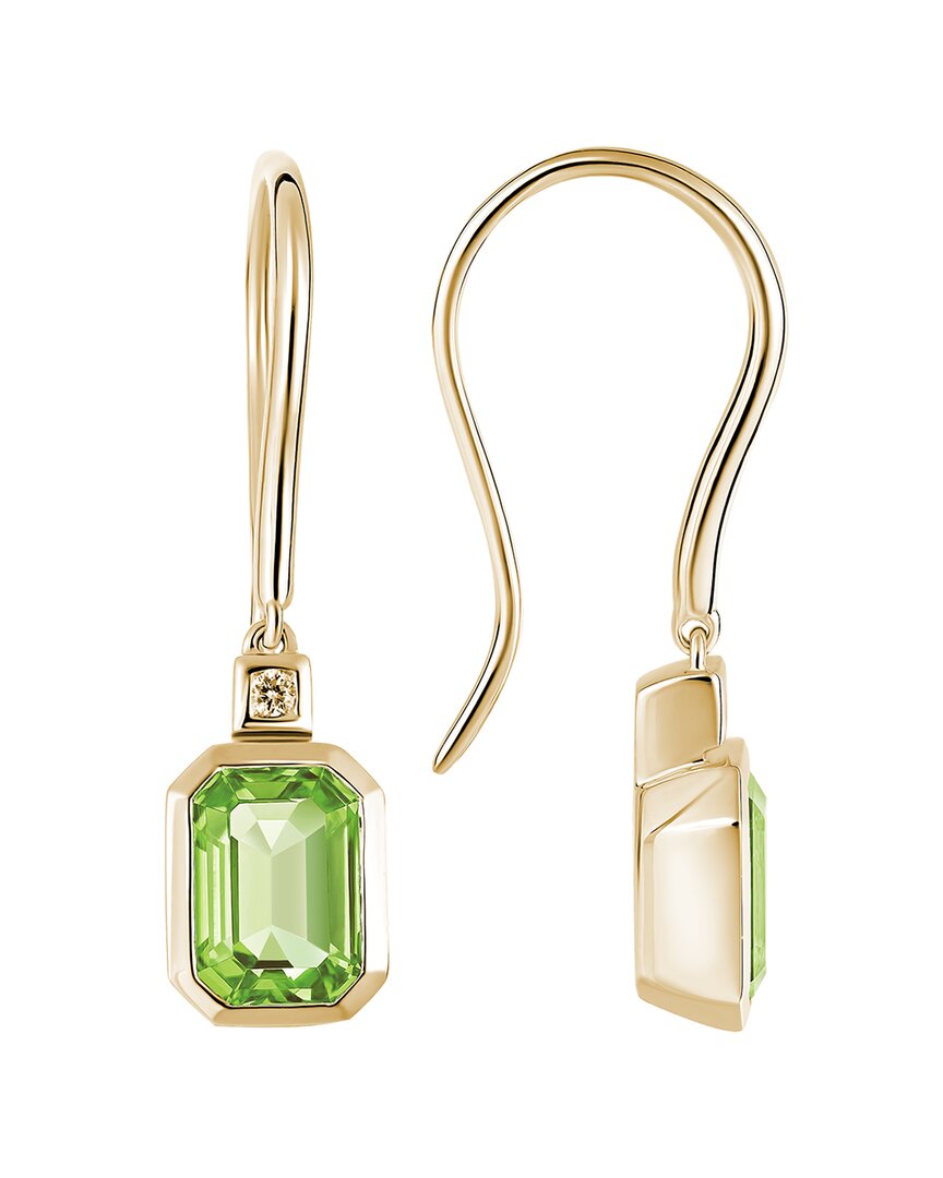 Diamond Select Cuts 14k Diamond .03 Ct. & 2.48 Ct. Peridot Earrings