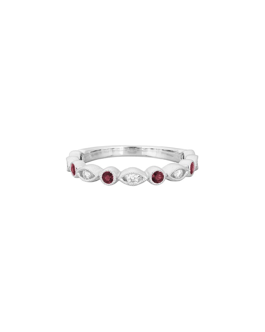 Diamond Select Cuts 14k Diamond .11 Ct. & .30 Ct. Garnet Ring