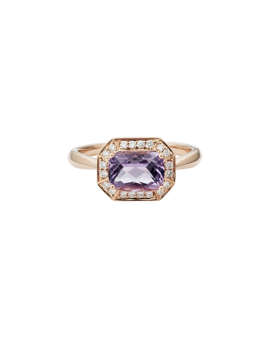 Diamond Select Cuts 14k Rose Gold 1.49 Ct. Tw. Diamond & Lavender Quartz Ring