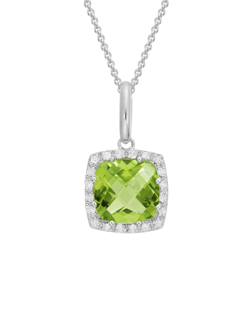 Diamond Select Cuts 14k Diamond 2.49 Ct. & 2.39 Ct. Peridot Necklace