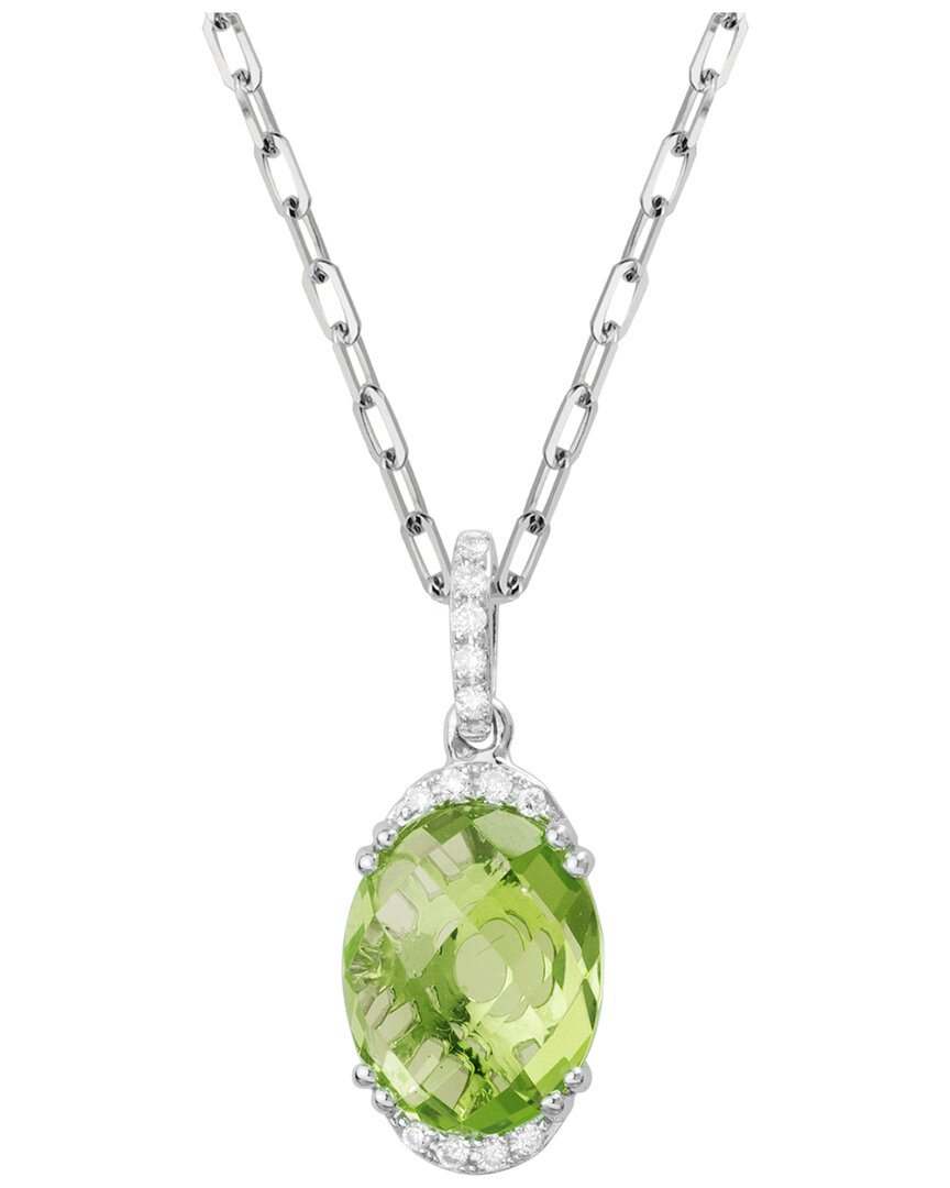 Diamond Select Cuts 14k 3.19 Ct. Tw. Diamond & Peridot Necklace