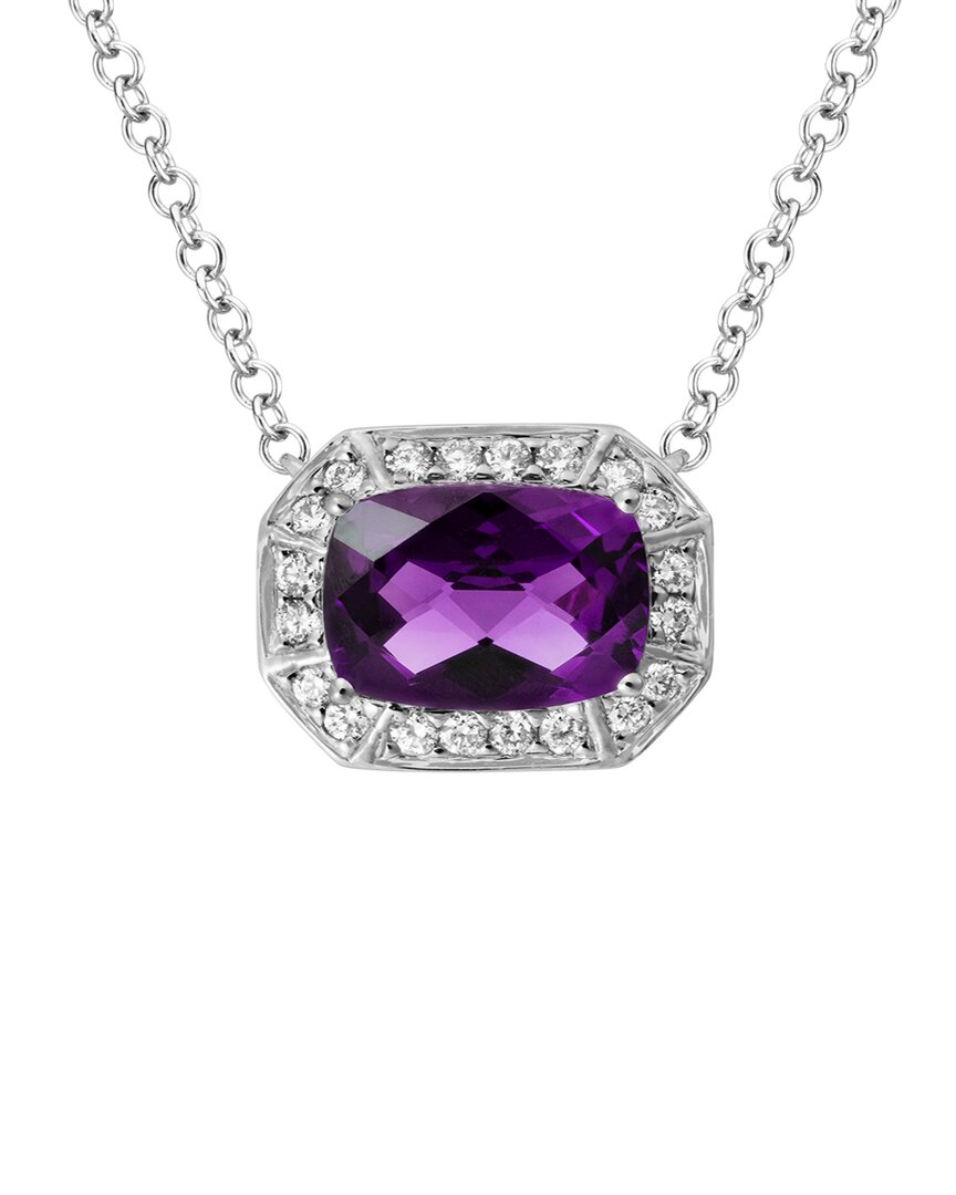 Diamond Select Cuts 14k Diamond .16 Ct. & 1.25 Ct. Amethyst Necklace