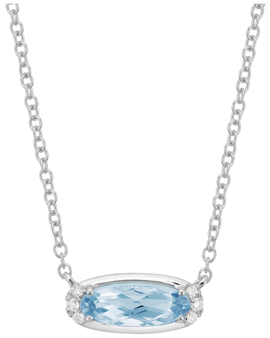 Diamond Select Cuts 14k 0.95 Ct. Tw. Diamond & Aquamarine Necklace