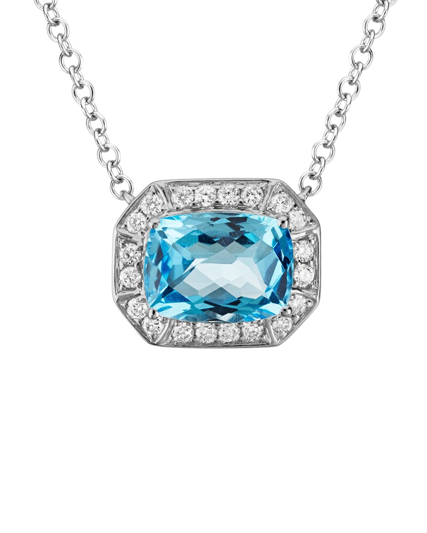 Diamond Select Cuts 14k 2.01 Ct. Tw. Diamond & Blue Topaz Necklace