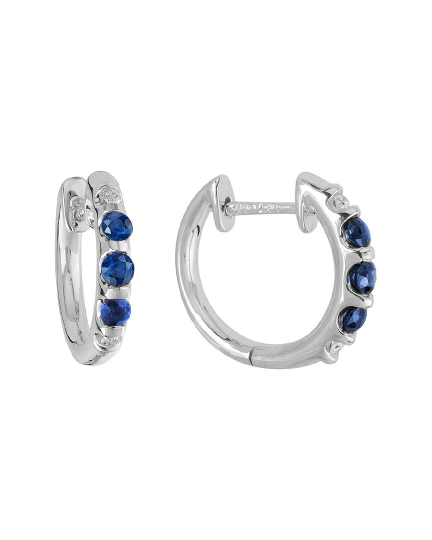 Diamond Select Cuts 14k 0.44 Ct. Tw. Diamond & Blue Sapphire Earrings