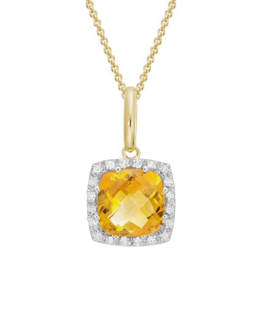 Diamond Select Cuts 14k 2.02 Ct. Tw. Diamond & Citrine Necklace