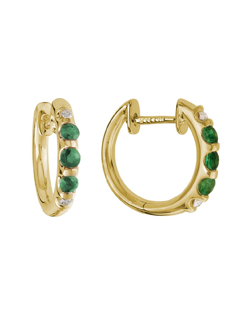 Diamond Select Cuts 14k 0.44 Ct. Tw. Diamond & Emerald Earrings