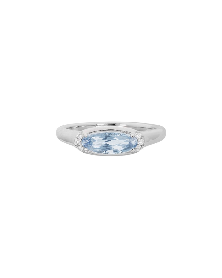Diamond Select Cuts 14k 0.95 Ct. Tw. Diamond & Aquamarine Ring