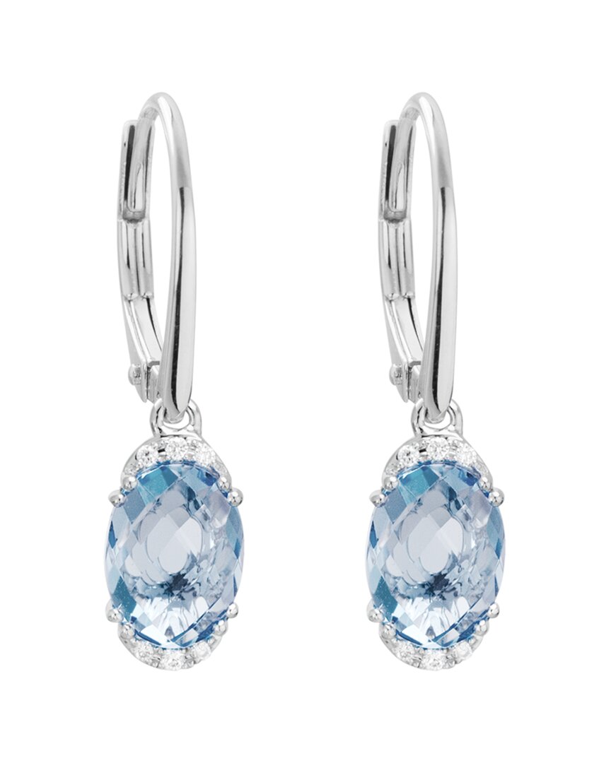 Diamond Select Cuts 14k 2.15 Ct. Tw. Diamond & Aquamarine Earrings
