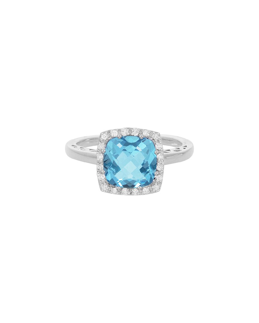 Diamond Select Cuts 14k Diamond .10 Ct. & 2.7 Ct. Blue Topaz Ring
