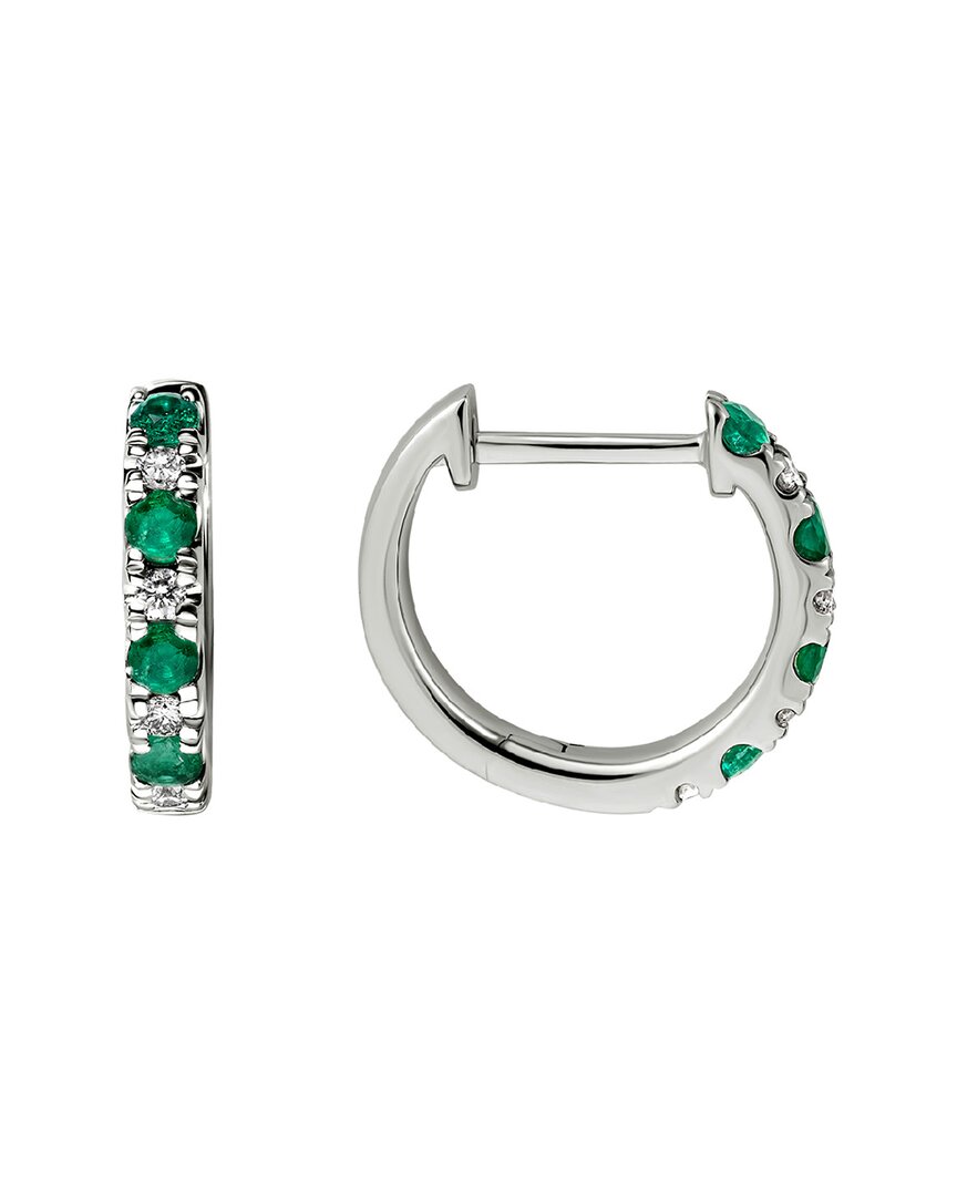 Diamond Select Cuts 14k 0.41 Ct. Tw. Diamond & Emerald Earrings