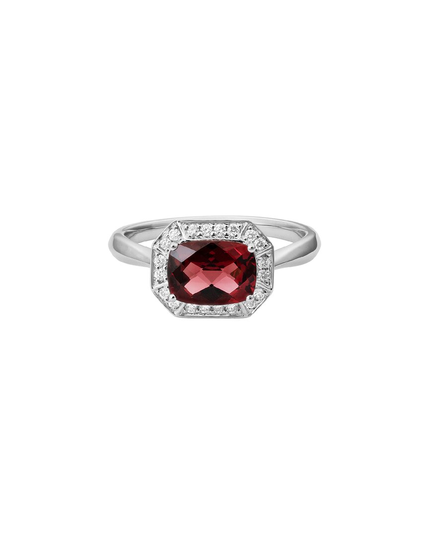 Diamond Select Cuts 14k Diamond .14 Ct. & 1.70 Ct Garnet Ring