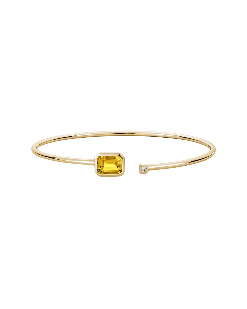 Diamond Select Cuts 14k Diamond .03 Ct. & 1.30 Ct. Citrine Bangle