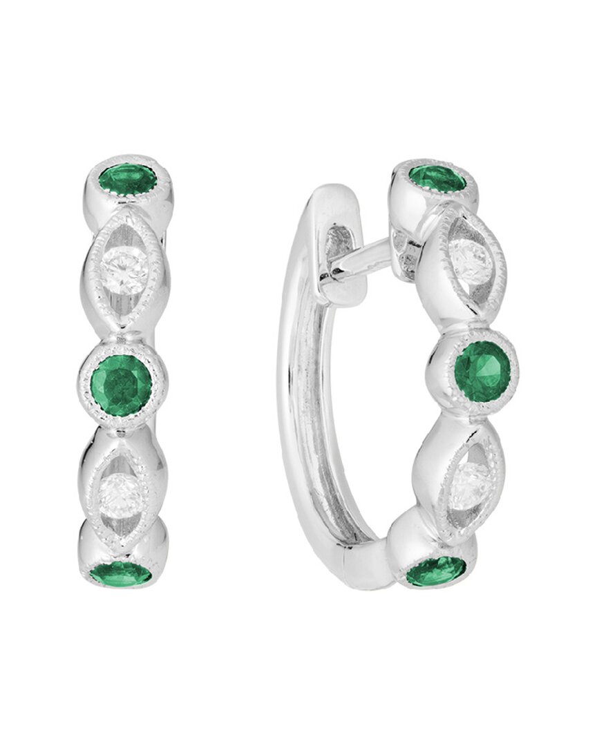 Diamond Select Cuts 14k 0.30 Ct. Tw. Diamond & Emerald Earrings