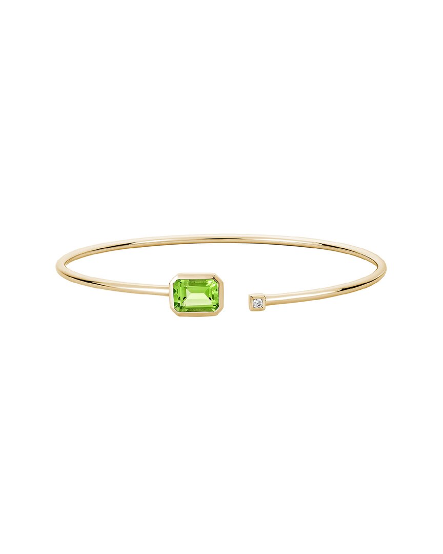 Diamond Select Cuts 14k 1.75 Ct. Tw. Diamond & Peridot Bangle