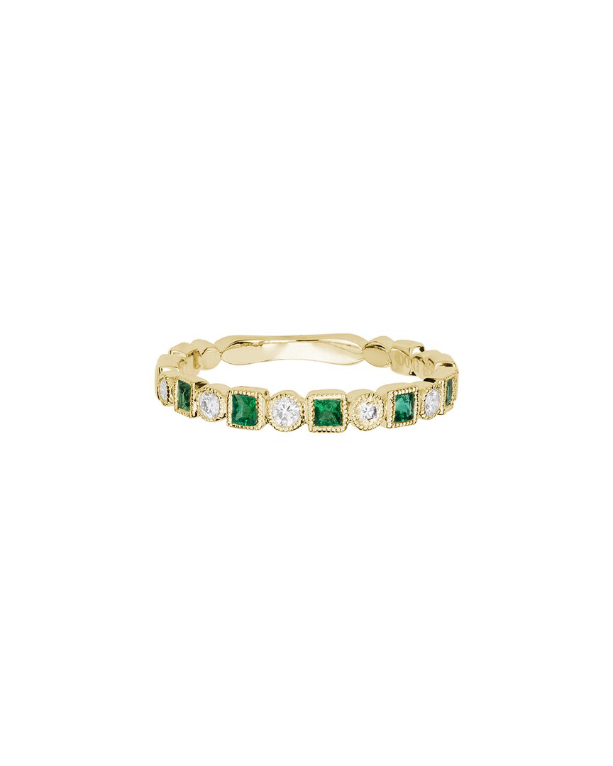 Diamond Select Cuts 14k 0.34 Ct. Tw. Diamond & Emerald Ring