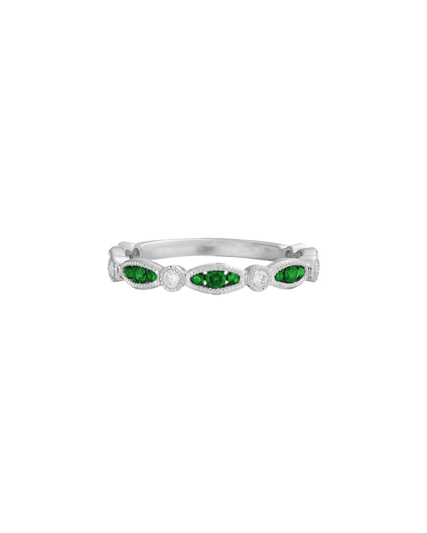 Diamond Select Cuts 14k 0.38 Ct. Tw. Diamond & Emerald Ring In Green