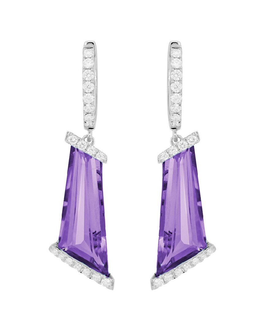 Diamond Select Cuts 14k 8.66 Ct. Tw. Diamond & Amethyst Earrings