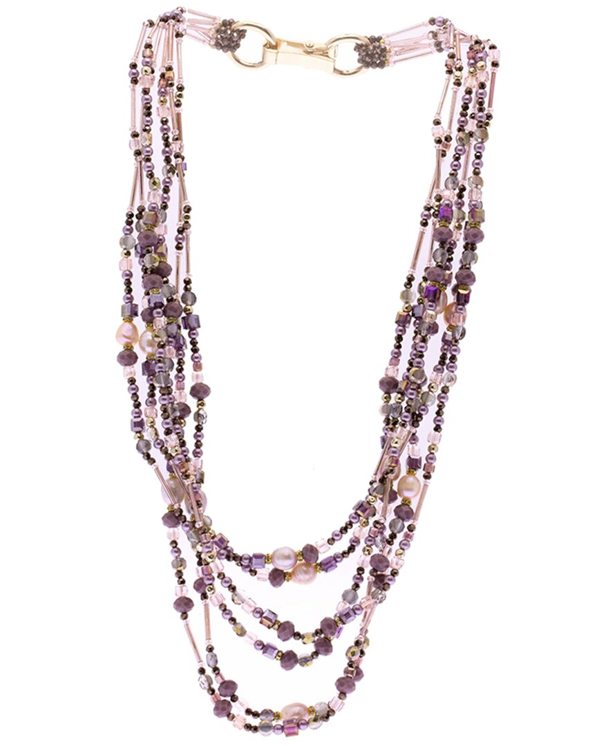Saachi Amethyst Dreams Beaded Layered Necklace