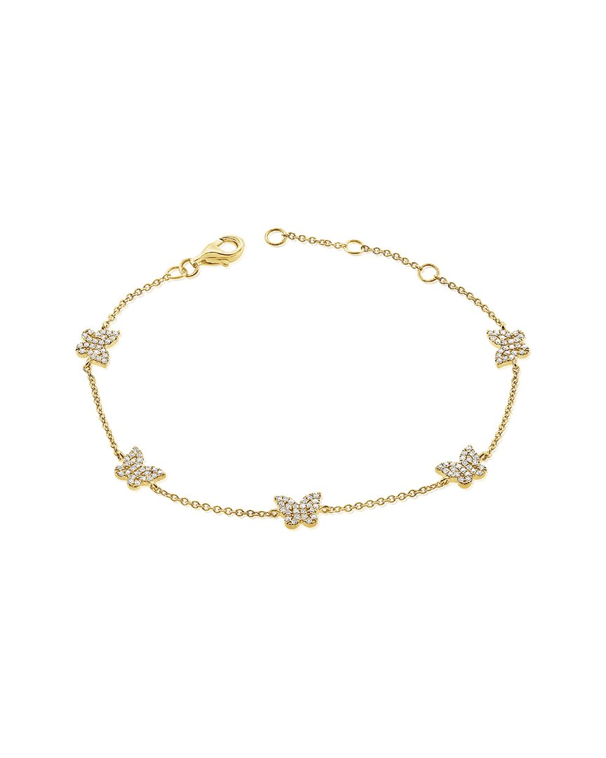 Sabrina Designs 14k 0.34 Ct. Tw. Diamond Butterfly Bracelet