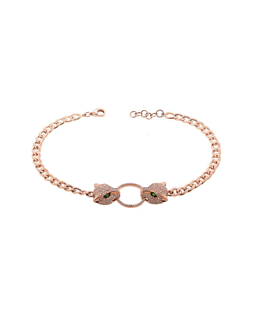 Sabrina Designs 14k Rose Gold 0.94 Ct. Tw. Diamond & Garnet Panther Bracelet In Pink