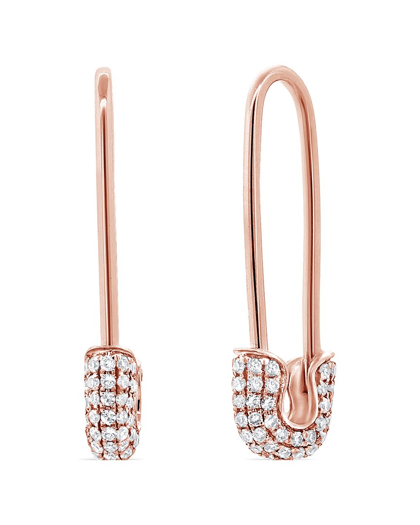 Shop Sabrina Designs 14k Rose Gold 0.43 Ct. Tw. Diamond Safety Pin Earrings