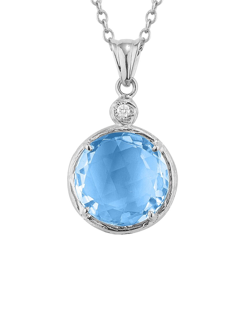 I. Reiss Color Collection 14k 2.77 Ct. Tw. Diamond & Blue Topaz Necklace