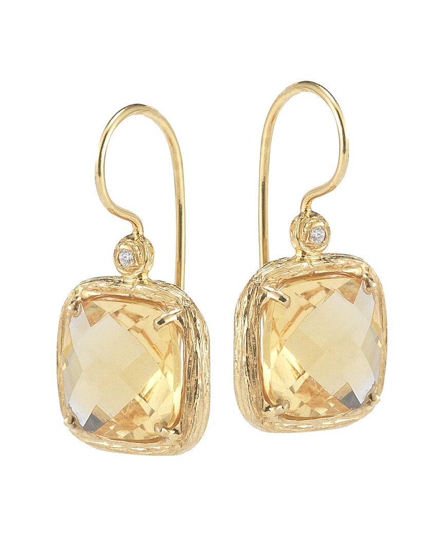 I. Reiss Color Collection 14k 3.79 Ct. Tw. Diamond & Citrine Earrings