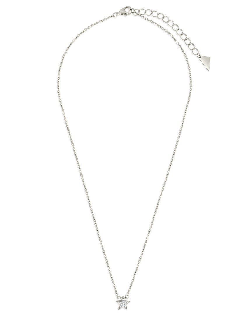 Sterling Forever Dainty Everyday Star Necklace N2cb2305p In Metallic
