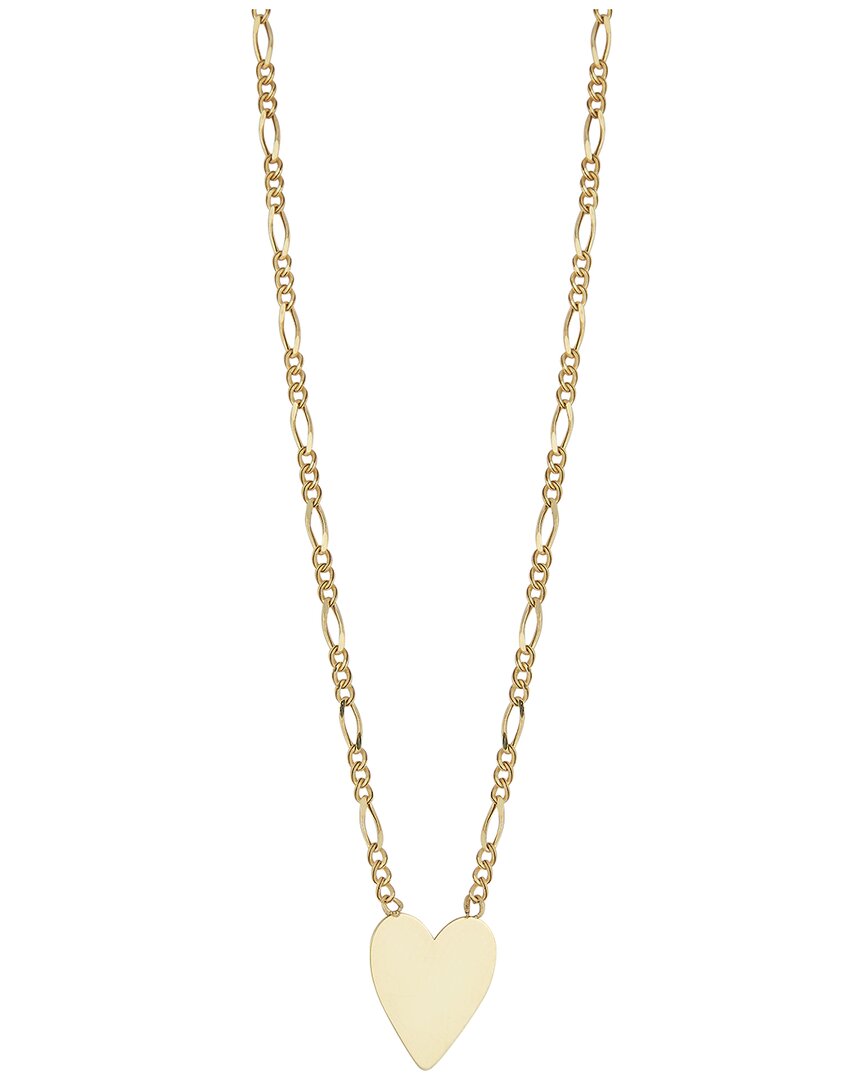 Italian Gold Figaro Chain Heart Necklace